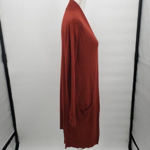 CONTEMPORAINE BY SIMMONS Rust Cardigan Open Front Knit Long Sleeve Casual XS - Picture 6 of 11